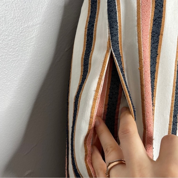 ADELYN RAE Gidget Striped Woven Sleeveless Tie Back Cropped Jumpsuit Size Small - Picture 5 of 12